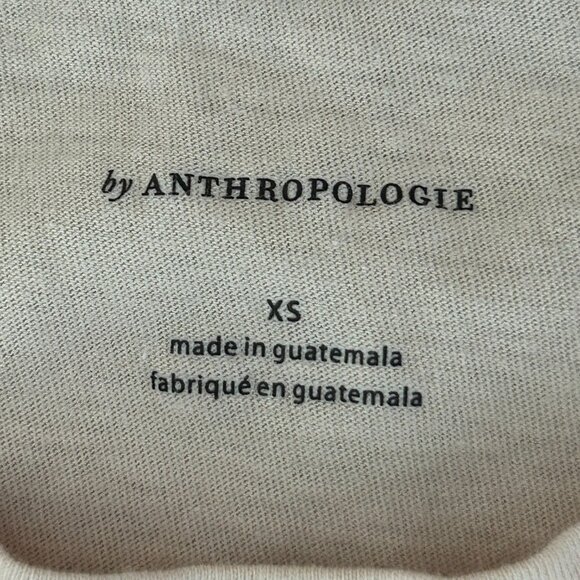 Anthropologie Cap Sleeve Floral Tee Peony Botanical Tee Size XS - Picture 5 of 11